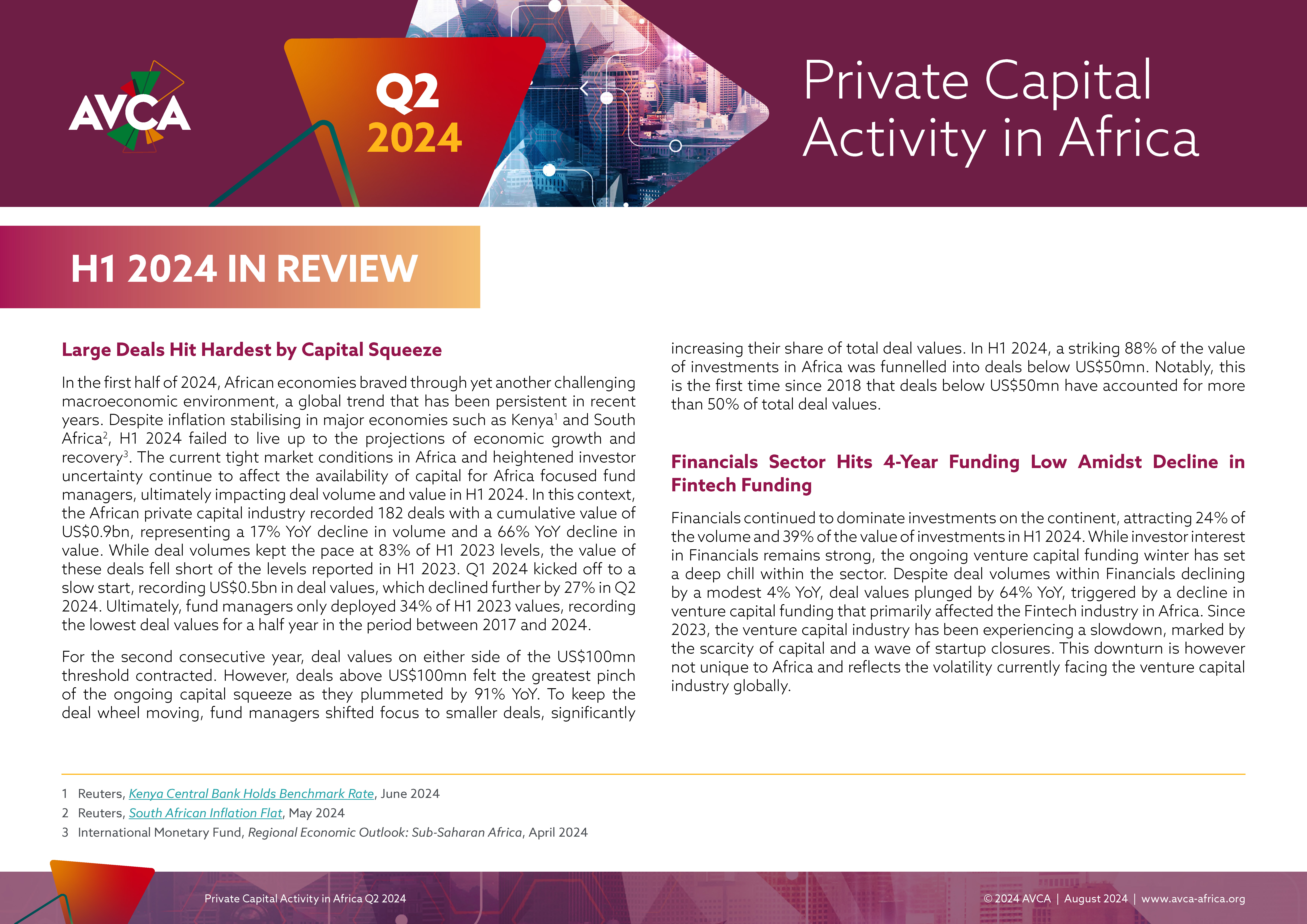 Q2 2024 Private Capital in Africa Activity Report cover